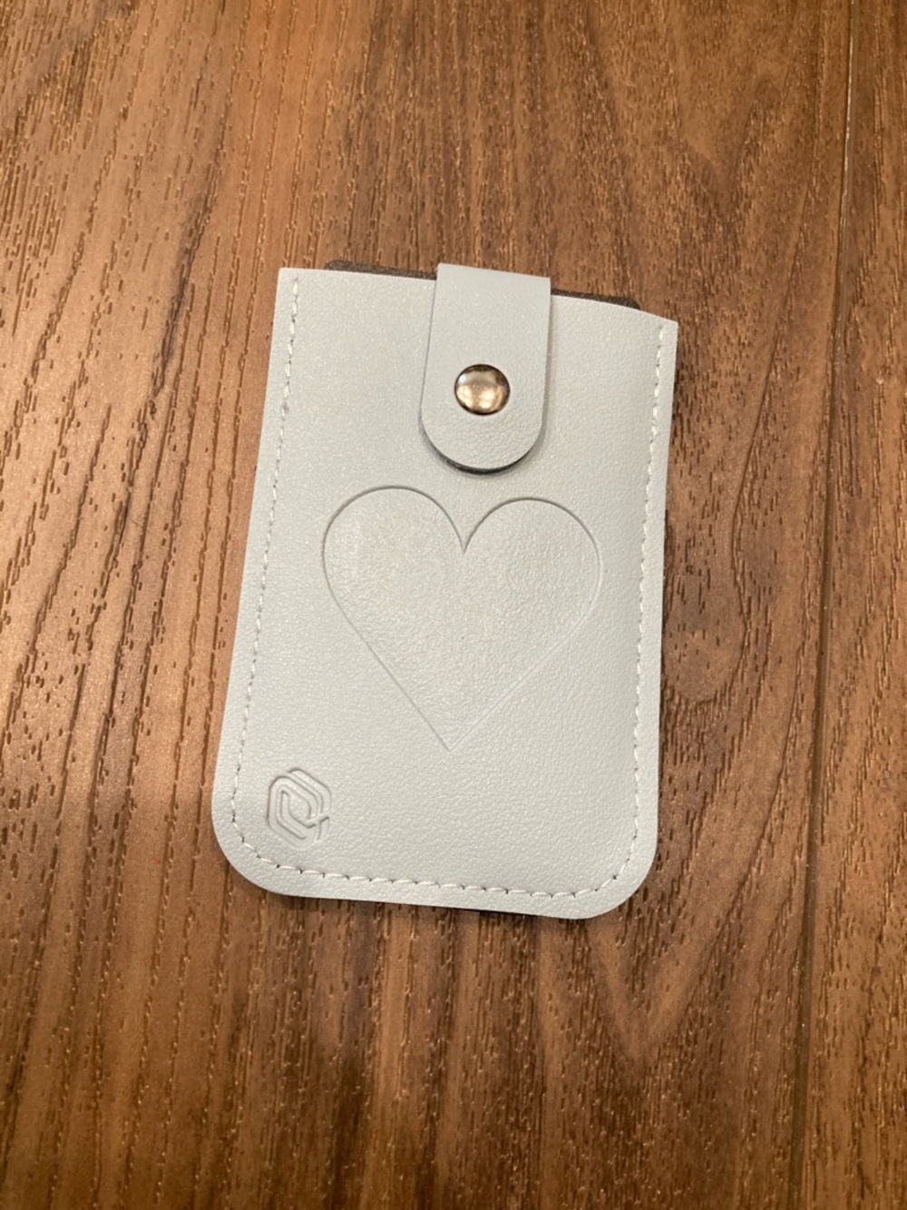 Light Blue Credit Card Holder with Heart Accent